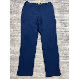 Revel Premium Stretch Scrub Pants Adult XL Blue Cargo Pull On Elastic Waist